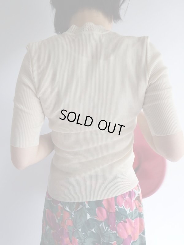 画像3: ★未使用*大人かわいいレース切り替えサマーニット