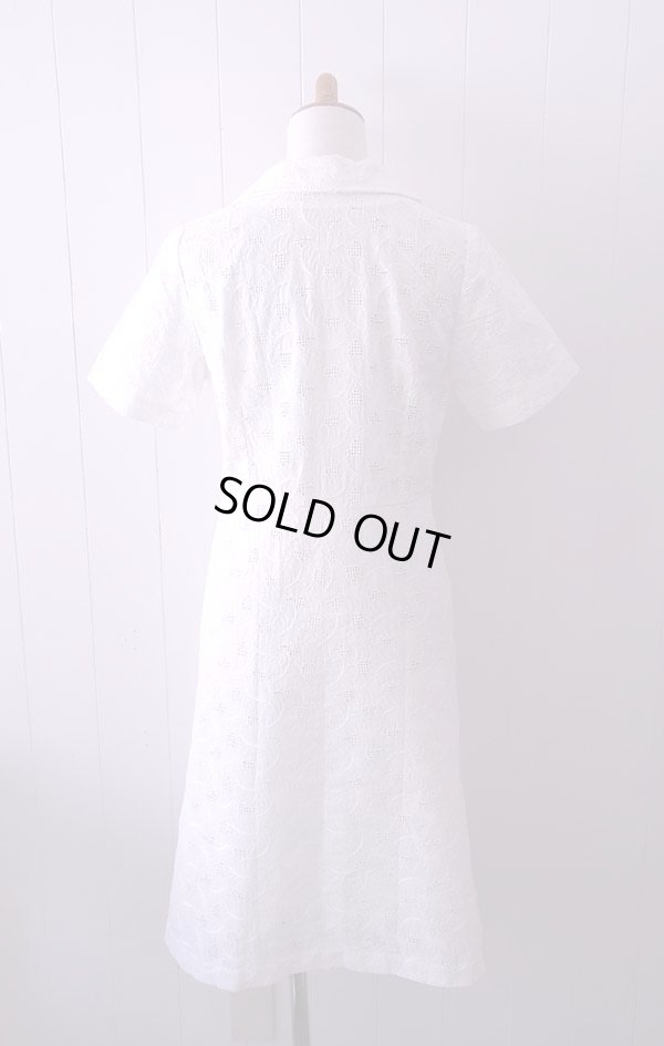 画像3: お仕立て！ホワイト♪葉っぱのレースワンピース