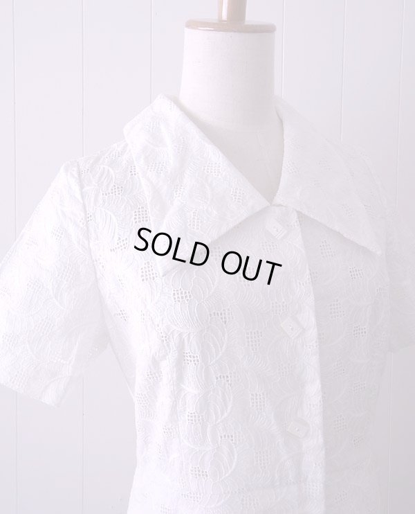 画像4: お仕立て！ホワイト♪葉っぱのレースワンピース