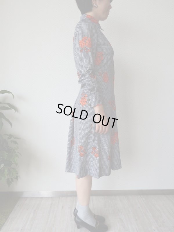 画像4: ★レトロなお花&ロープ柄のワンピ