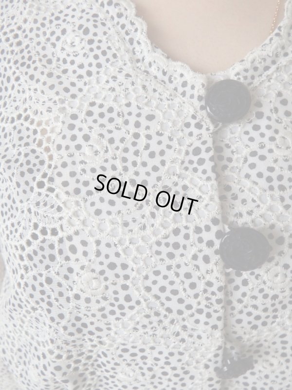 画像7: ★ドットにお花刺繍のエレガントキュートワンピ