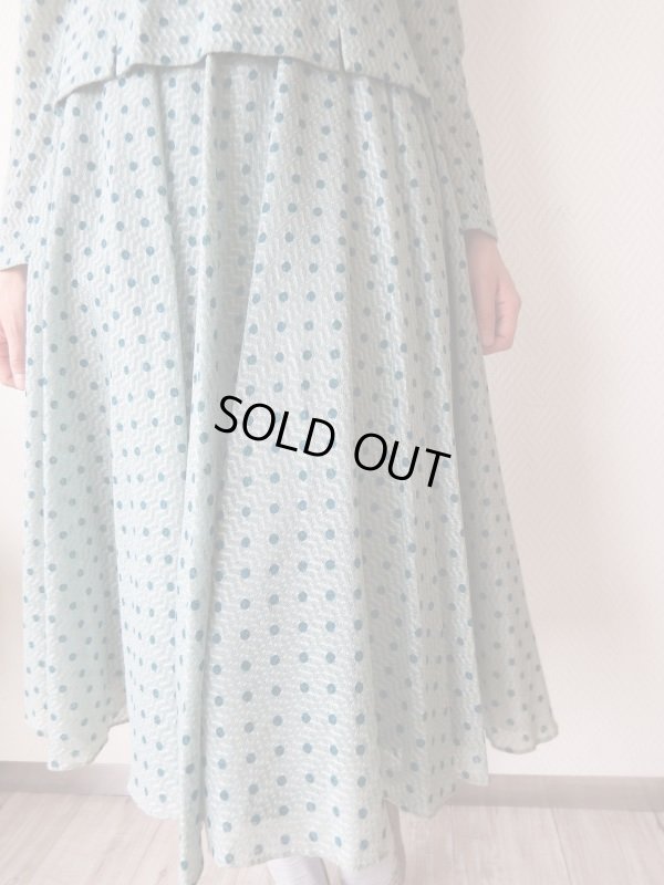 画像8: ★襟元フェイクパールビーズ細工の水玉ワンピ