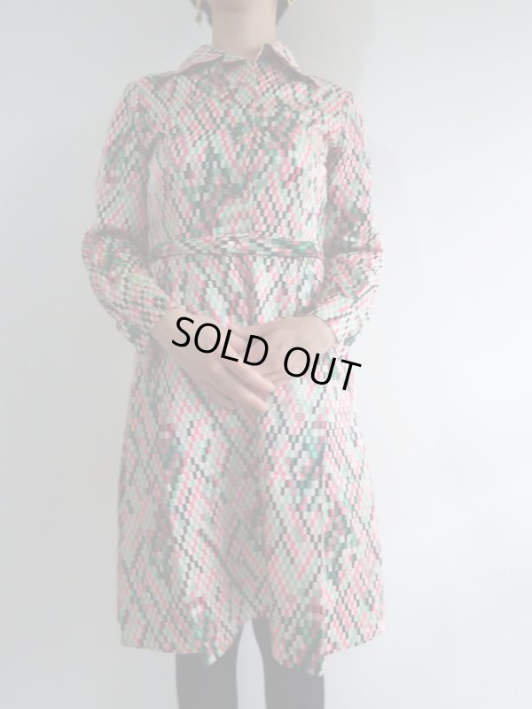 画像3: ★レトロ度満点！幾何学柄ワンピ