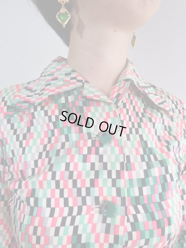 画像6: ★レトロ度満点！幾何学柄ワンピ