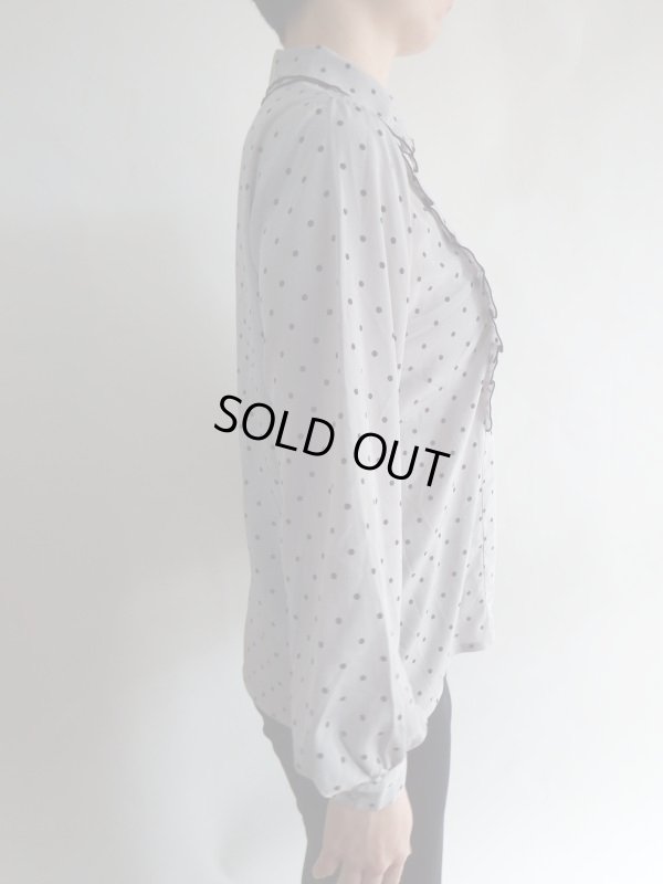 画像5: 二重襟の黒ドットフリルブラウス