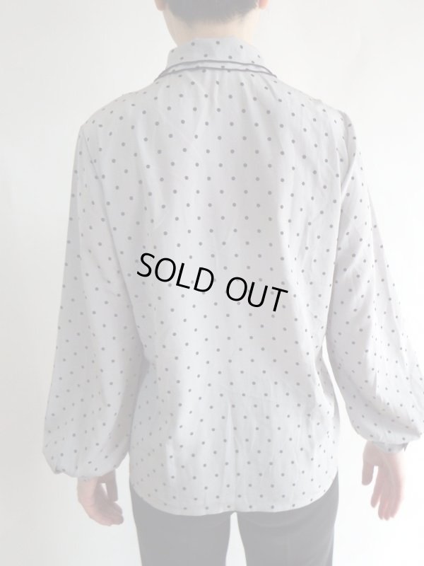 画像6: 二重襟の黒ドットフリルブラウス