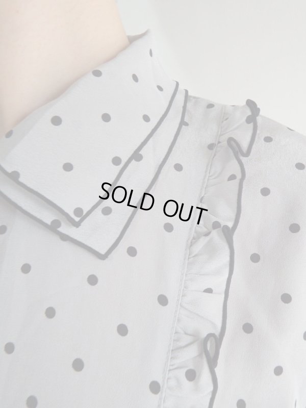 画像8: 二重襟の黒ドットフリルブラウス