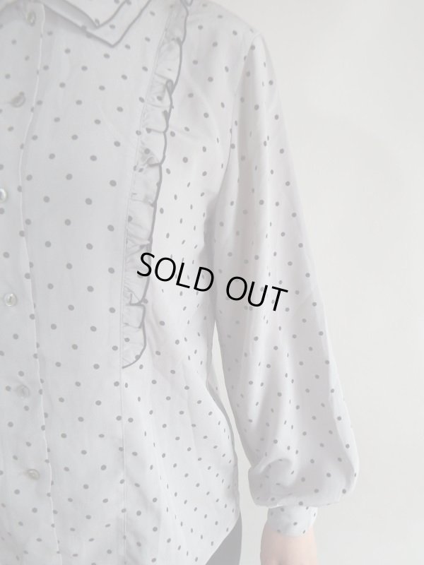 画像9: 二重襟の黒ドットフリルブラウス