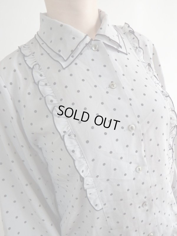 画像7: 二重襟の黒ドットフリルブラウス