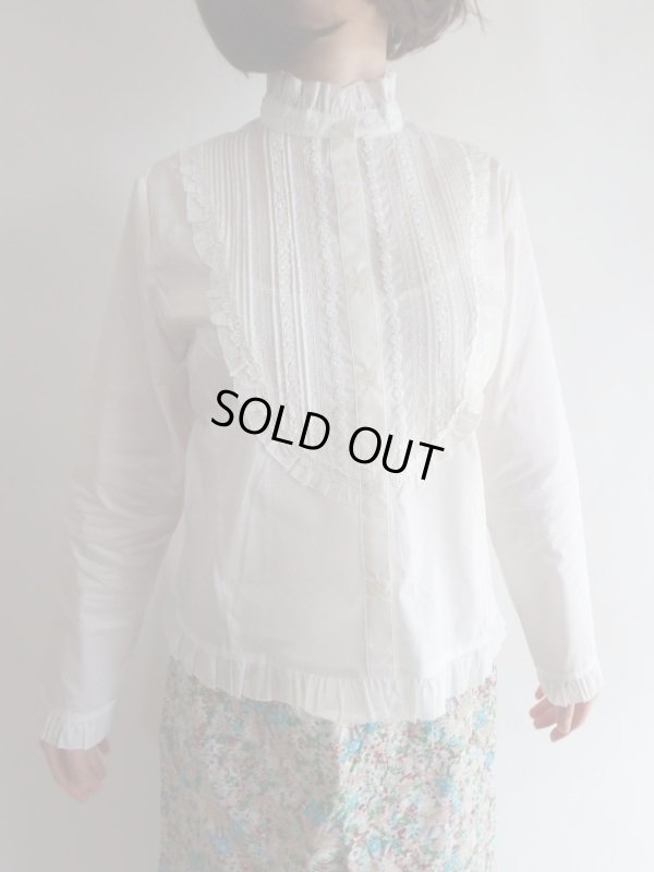 画像9: 未使用★お花レースのスタンドカラーブラウス【送料無料】