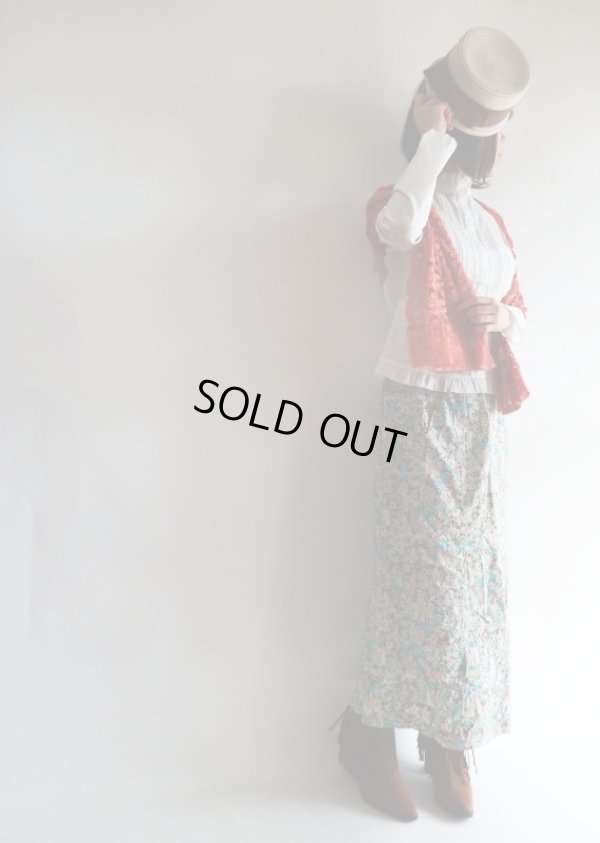 画像3: 未使用★お花レースのスタンドカラーブラウス【送料無料】