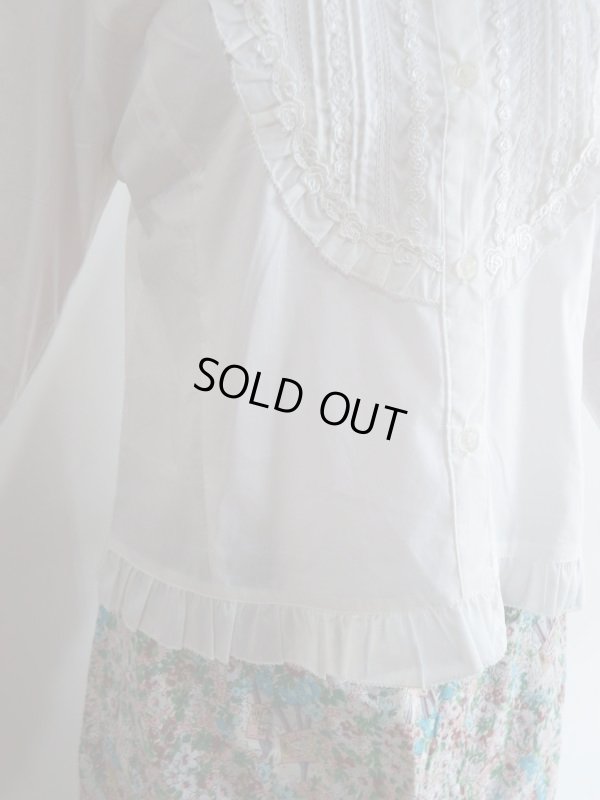 画像10: 未使用★お花レースのスタンドカラーブラウス【送料無料】