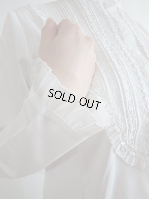 画像8: 未使用★お花レースのスタンドカラーブラウス【送料無料】