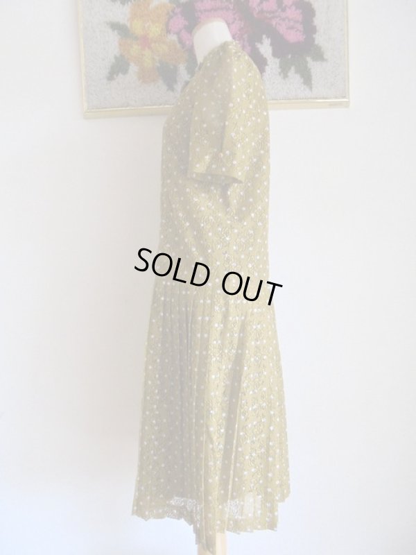 画像7: お花のレース生地*山吹色の水玉ワンピ