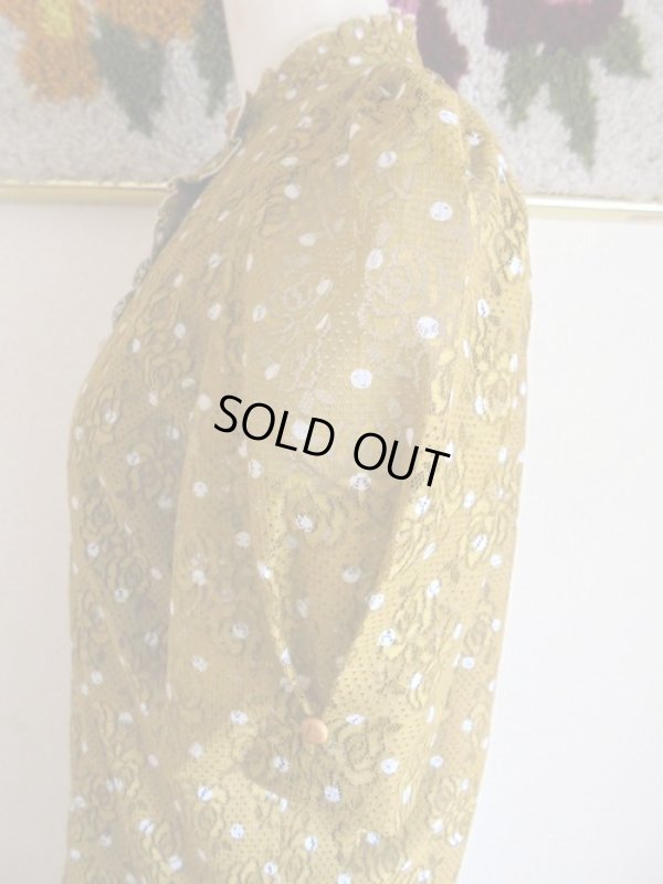 画像8: お花のレース生地*山吹色の水玉ワンピ