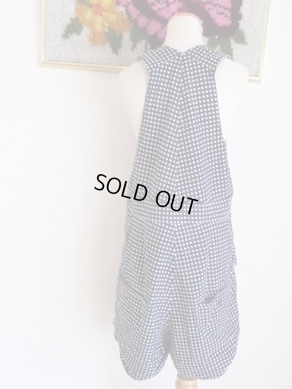 画像6: 濃紺×白水玉のレトロなサロペット