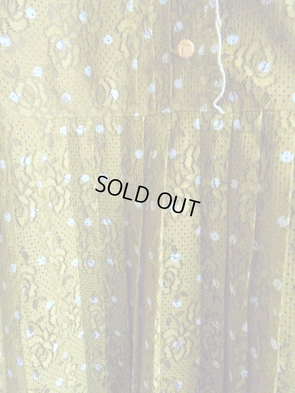 画像5: お花のレース生地*山吹色の水玉ワンピ