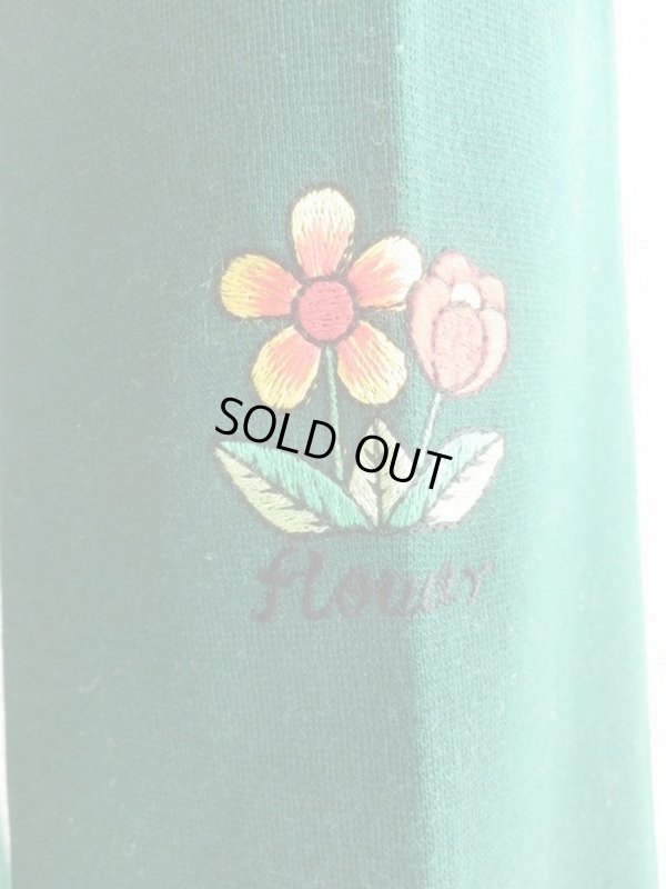 画像6: グリーン色お花刺繍入りレトロパンツ