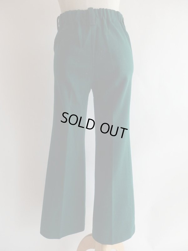 画像5: グリーン色お花刺繍入りレトロパンツ