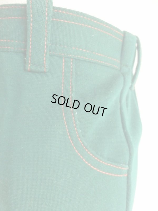 画像8: グリーン色お花刺繍入りレトロパンツ