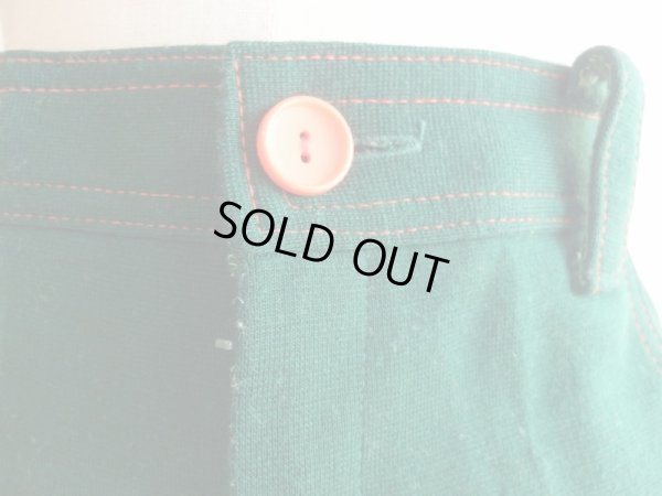 画像12: グリーン色お花刺繍入りレトロパンツ