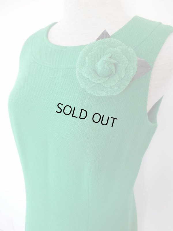 画像4: クレイサス*グリーン色お花ボタンのコート＆ワンピセット