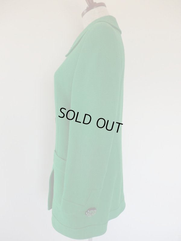 画像14: クレイサス*グリーン色お花ボタンのコート＆ワンピセット