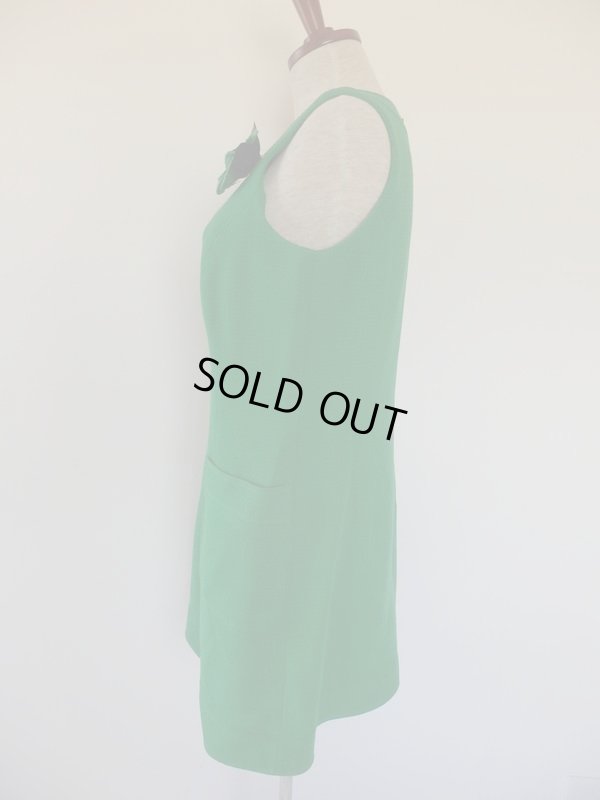 画像7: クレイサス*グリーン色お花ボタンのコート＆ワンピセット