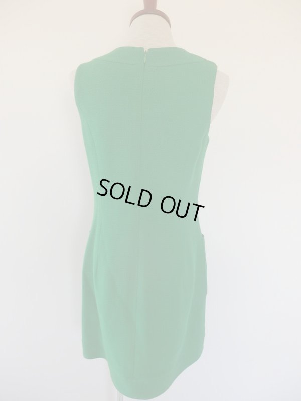 画像8: クレイサス*グリーン色お花ボタンのコート＆ワンピセット