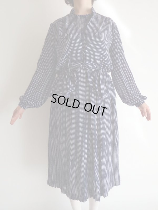 画像4: 未使用*ネイビー色ギンガムチェック柄のセットアップ【送料無料】