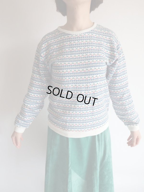 画像4: レトロボーダー柄のコットンニット