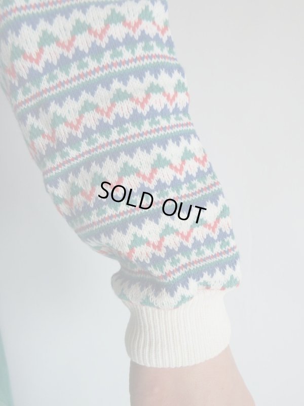 画像8: レトロボーダー柄のコットンニット