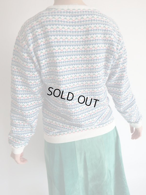 画像6: レトロボーダー柄のコットンニット