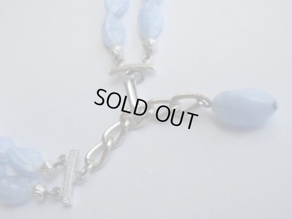 画像4: JAPAN*ブルーアッシュ色の2連ビーズネックレス