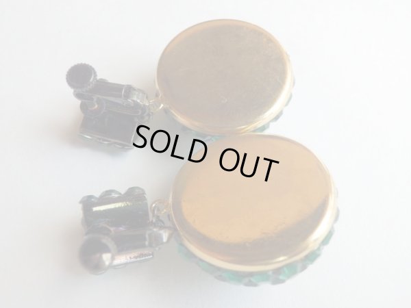 画像8: 未使用★USA*キラキラグリーンのドーム型イヤリング