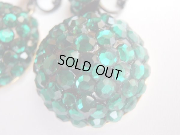 画像5: 未使用★USA*キラキラグリーンのドーム型イヤリング