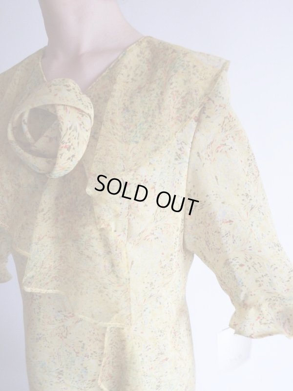 画像8: 未使用*大人イエローのフリル付きロング丈ワンピ【送料無料】