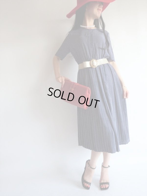 画像3: 未使用*ネイビー色ギンガムチェック柄のセットアップ【送料無料】