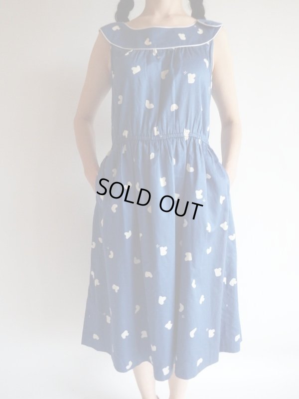 画像4: クレージュ*ラウンドネックのブルー色ワンピ【送料無料】