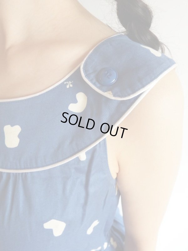 画像7: クレージュ*ラウンドネックのブルー色ワンピ【送料無料】