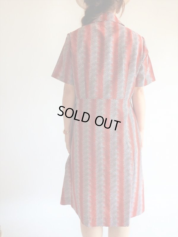 画像5: Dead stock*１３号sizeレトロな変形ボーダーワンピース