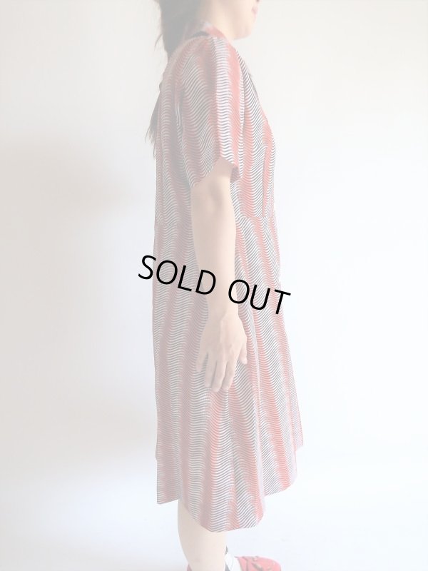 画像4: Dead stock*１３号sizeレトロな変形ボーダーワンピース