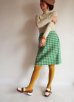 画像4: Houndstooth Check Skirt/Emerald Green