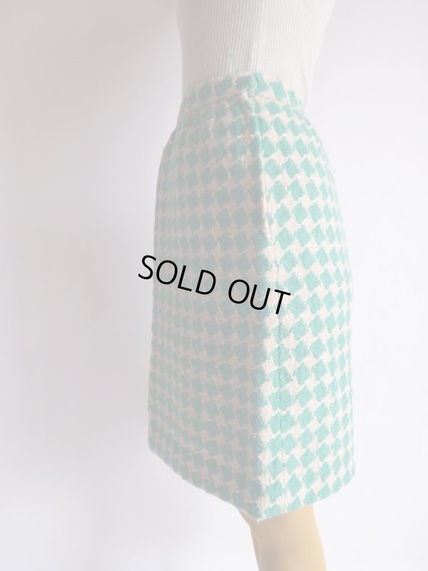 画像6: Houndstooth Check Skirt/Emerald Green