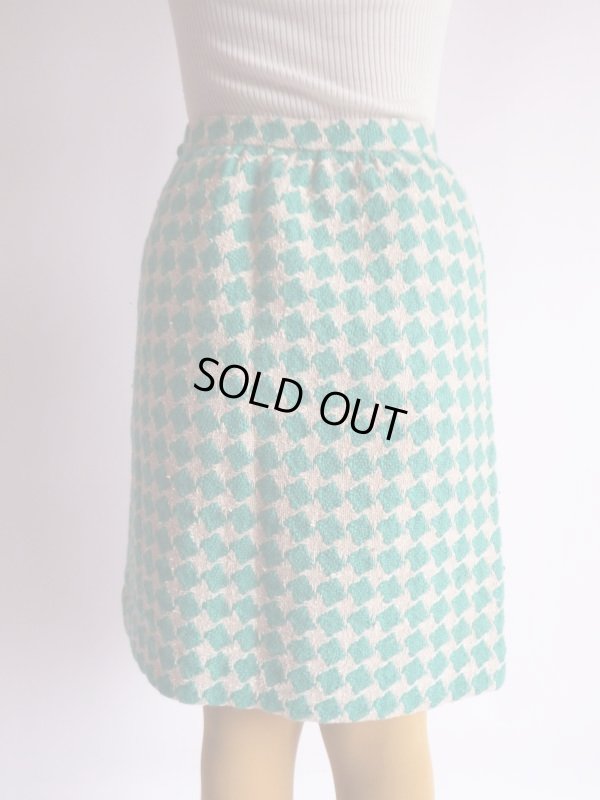 画像7: Houndstooth Check Skirt/Emerald Green