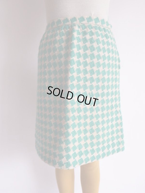 画像5: Houndstooth Check Skirt/Emerald Green