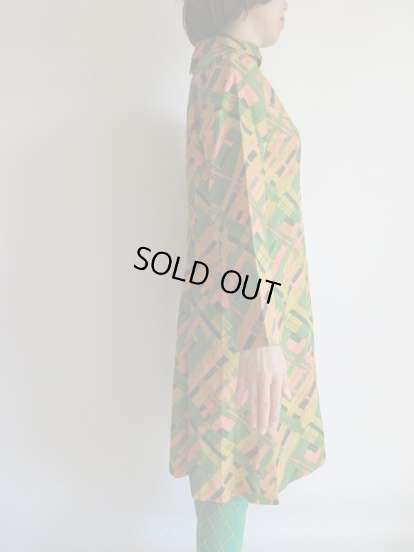 画像5: グリーン系ペイントチェック柄ワンピ【送料無料】