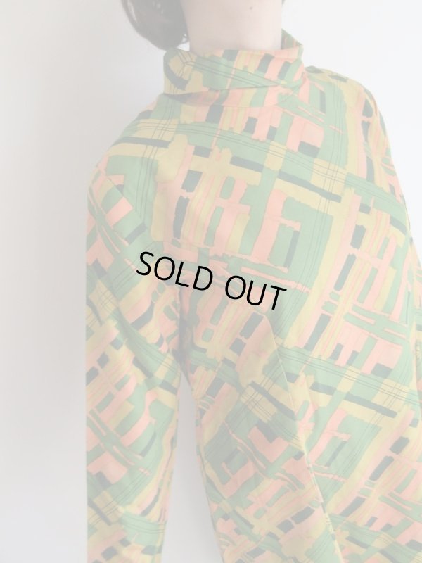 画像7: グリーン系ペイントチェック柄ワンピ【送料無料】