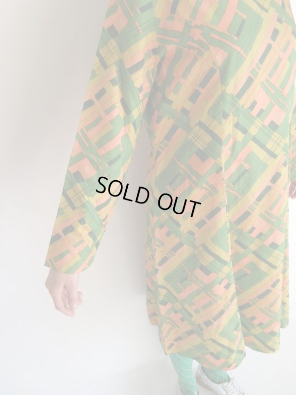 画像8: グリーン系ペイントチェック柄ワンピ【送料無料】