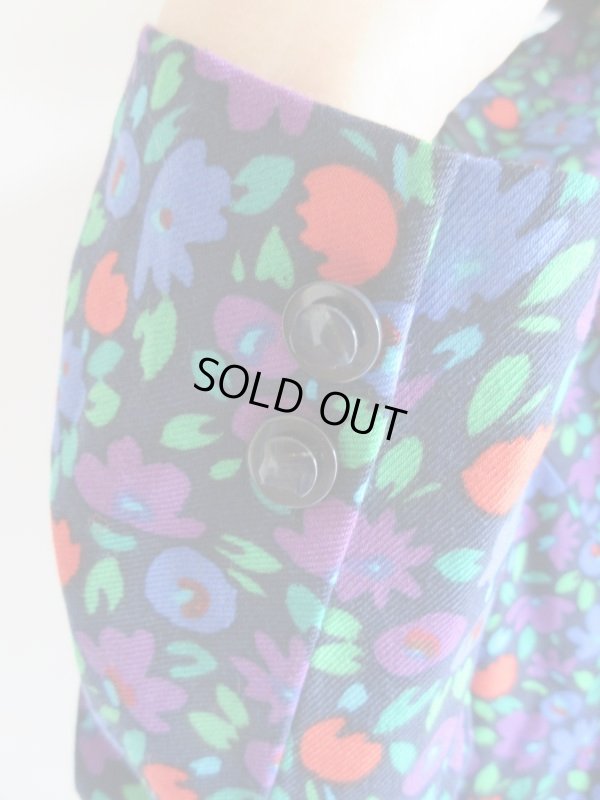 画像10: ビーズ刺繍入りのブルー系花柄ワンピ【送料無料】